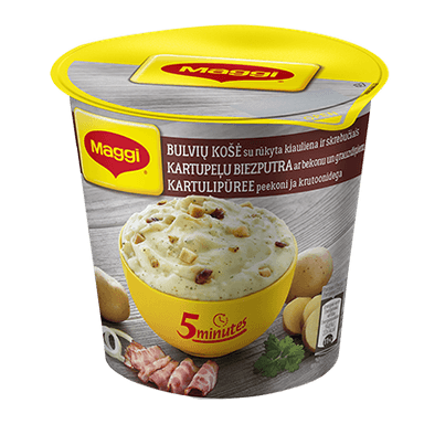 Greitai paruošiama bulvių košė su rūkyta kiauliena ir skrebučiais MAGGI, 53 g