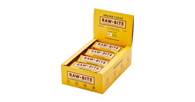 Organic orange and cocoa bars, in a box