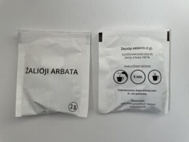 Arbata žalioji, fasuota,2gx100vnt.