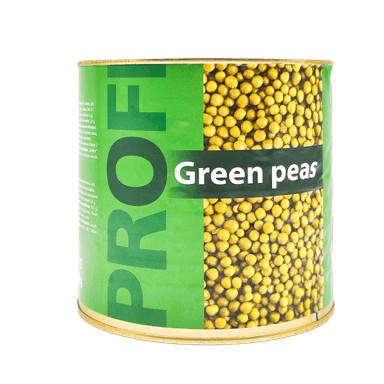 Konservuoti žalieji žirneliai PROFI , 2,6 kg/1,6 kg