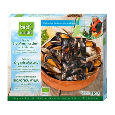 Midijos su kiautais, pasterizuotos savo sultyse, šaldytos, ekologiškos