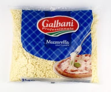 Sūris mozzarella GALBANI, tarkuotas kubeliais, 20% RSM, 2 kg