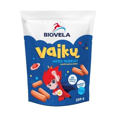 Boiled milk children sausages BIOVELA,, extra class, 230 g