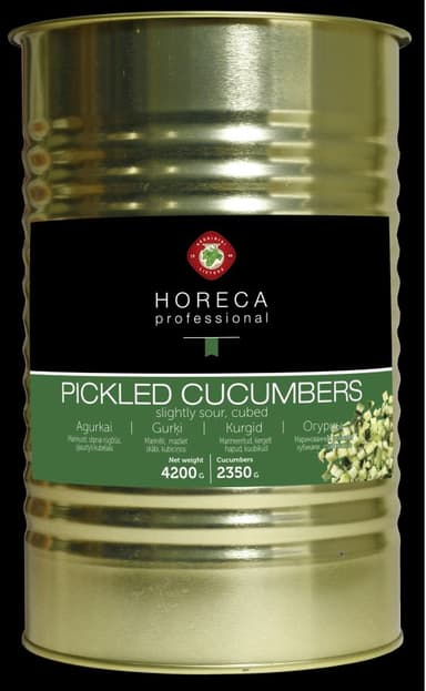 Marinated pickles KĖDAINIŲ horeca professional cutted in cubes, 2.35kg
