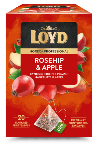 Fruit tea drink LOYD HORECA rosehip and apple, piramyd, 20 x 2g