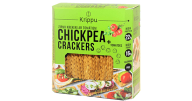 Organic chickpea crackers with tomatoes
