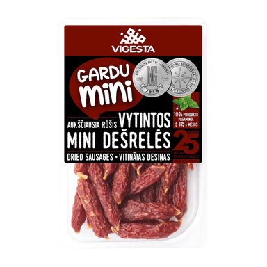 Cured mini pork sausages GARDUMINI, premium quality