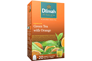 DILMAH Green Orange Green Tea with String, 30 g