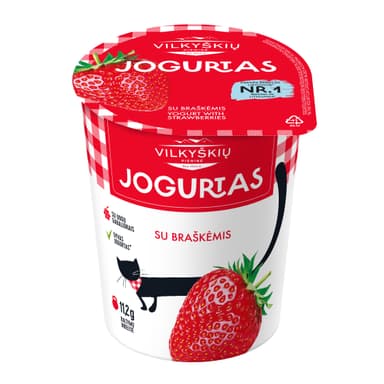 Yogurt VILKYSKIU, with strawberries, 3,6 %  fat, 350 g