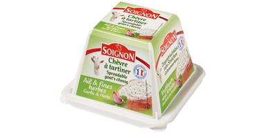 Spreadable goat cheese SOIGNON with garlic and herbs 17%, 140 g