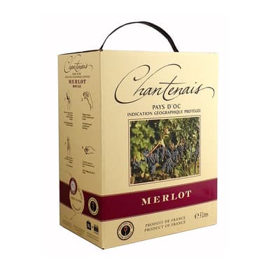 Red dry wine CHANTENAIS Merlot, 3 l