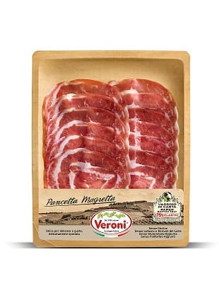 Cured pork bacon VERONI Pancetta, round, slices, 70g
