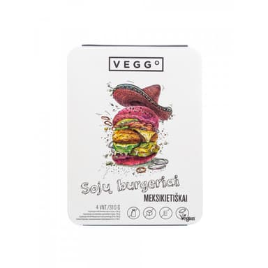 Vegan soy patties for burgers VEGGO, with Mexican spices, 4 pcs., 310g