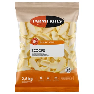 Frozen potatoes FARM FRITES Scoops, 2,5 kg