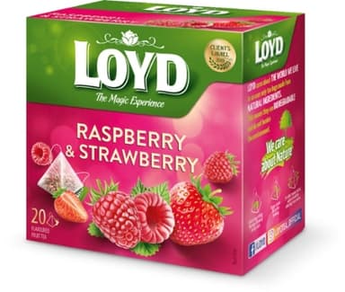Fruit tea drink LOYD, raspberry and strawberry flavour, 20 x 2g