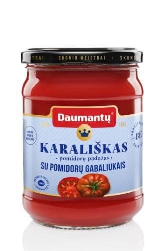 Tomato sauce, DAUMANTŲ KARALIŠKAS, with tomato slices, 26% paste, 500g