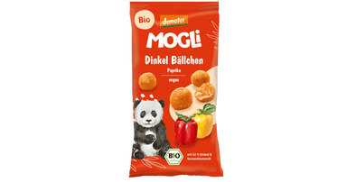 Traškūs speltos rutuliukai su paprikomis, biodinaminiai