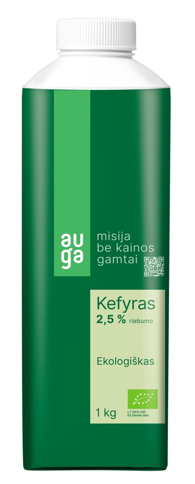 AUGA organic kefir 2,5% fat, 1kg, LT-EKO-001