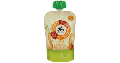 Obuolių, morkų ir abrikosų tyrelė, ekologiška