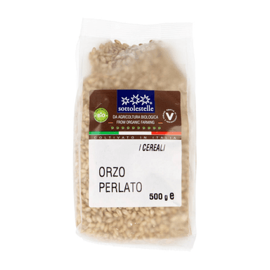 Pearl barley grains ORZO PERLATO, organic