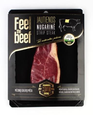 Dry aged beef cattle strip steak FEEL THE BEEF, ,~300 g