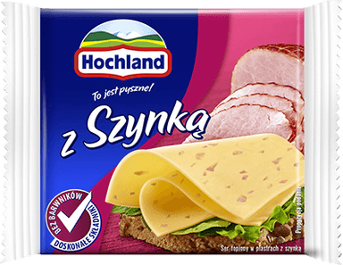 Hochland melted cheese with ham, sliced, 130 g