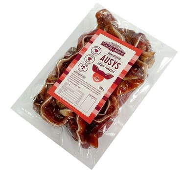 Boiled smoked pork ears, cut, 200 g