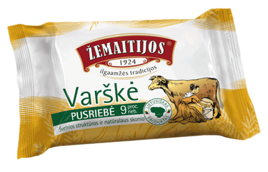 Varškė ŽEMAITIJOS, pusriebė 9% rieb., 180 g