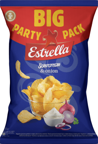 Traškučiai ESTRELLA, grietinės ir svogūnų skonio, 250 g