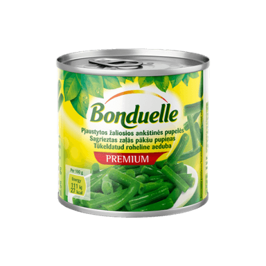 Canned, cutted green beans, 400g/200g