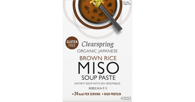 Organic brown rice miso paste soup with sea vegetables