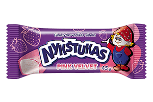 Glaistytas varškės sūrelis NYKŠTUKAS PINK VELVET, 45g