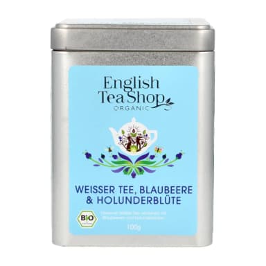White tea with blueberries and elderflower blossoms, loose, organic