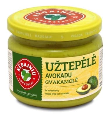Užtepėlė KĖDAINIŲ avokadų gvakamolė, 280g