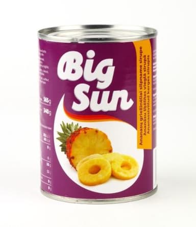 Slices of pineapple TASTE LAND, 565 g / 340 g