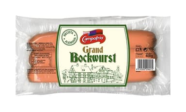 Boiled and smoked pork sausages CAMPOFRIO Grand Bockwurst, 400 g, 3pcs