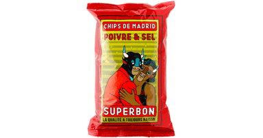 Potato chips with salt and black pepper