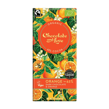 Dark chocolate ORANGE 65%, organic