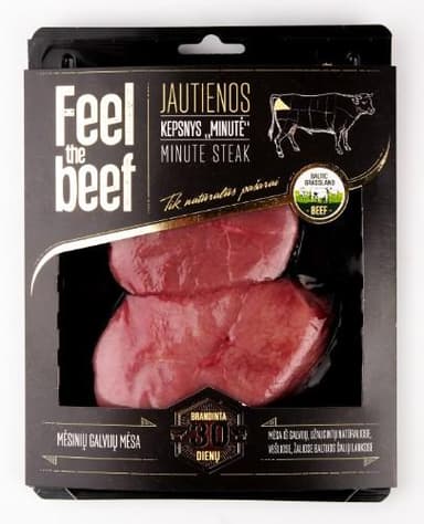 Dry aged beef  steak,  Minute, ~300 g