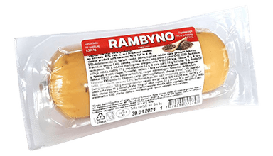 RAMBYNO smoked processed cheese product with caraway seeds, 250 g