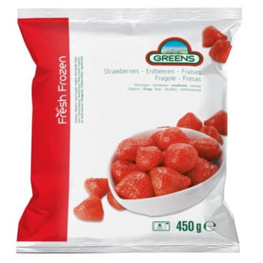 Frozen IQF strawberries GREENS, 450 g