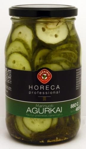 Pickled cucumbers KĖDAINIŲ horeca professional, cut into slices, 880 / 485 g