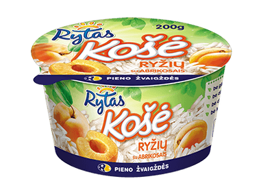 Ryžių košė RYTAS su abrikosais, 6 % rieb., 200 g