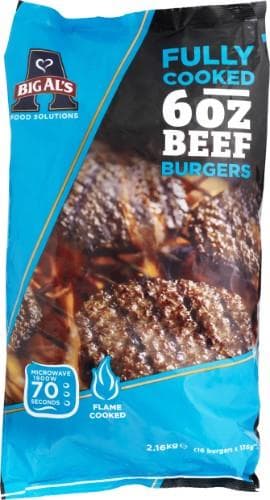 Frozen cooked Flamegrilled burger, 16x135g