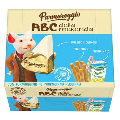Parmareggio snack ABC, PARMIGIANO cheese bar, breadsticks, pear juice, 170g
