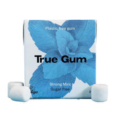 Kramtomoji guma TRUE GUM STRONG MINT be cukraus