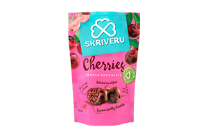 Cherries in dark chocolate SKRIVERU, 110g