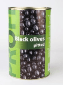 Black olives PROFI, pitted, 101-110, 4kg / 2 kg