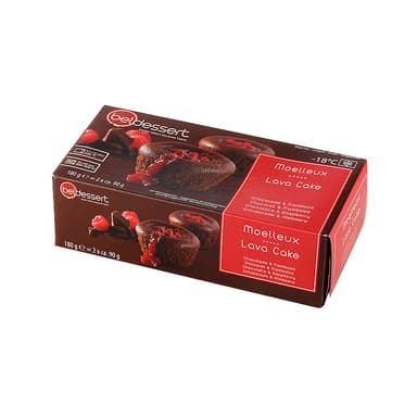 Frozen chocolate cake BELDESSERT Lava Cake, raspberry, 2x90g