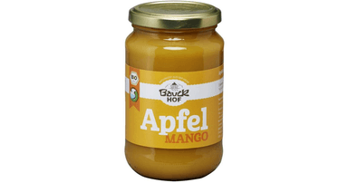 Organic apple and mango puree